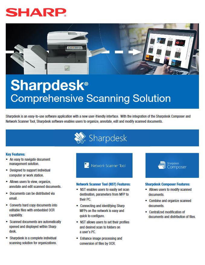 Sharp, Sharpdesk, scanning solution, Allen Young Office Machines