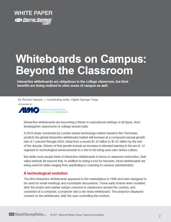 Sharp Whiteboards On Campus, Allen Young Office Machines